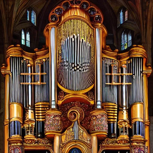 Image similar to a church organ made of organelles, detailed inner anatomy, organic music organ with organic shapes made of an artistic insanely detailed view inside the body