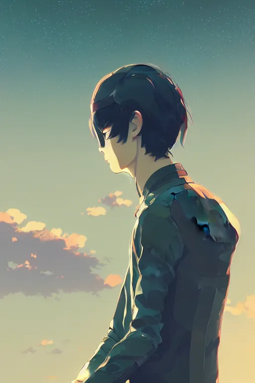 Image similar to portrait of a kamen rider rx by ilya kuvshinov, cloudy sky background lush landscape ln illustration concept art anime key visual trending pixiv by victo ngai fanbox by greg rutkowski makoto shinkai takashi takeuchi studio ghibli