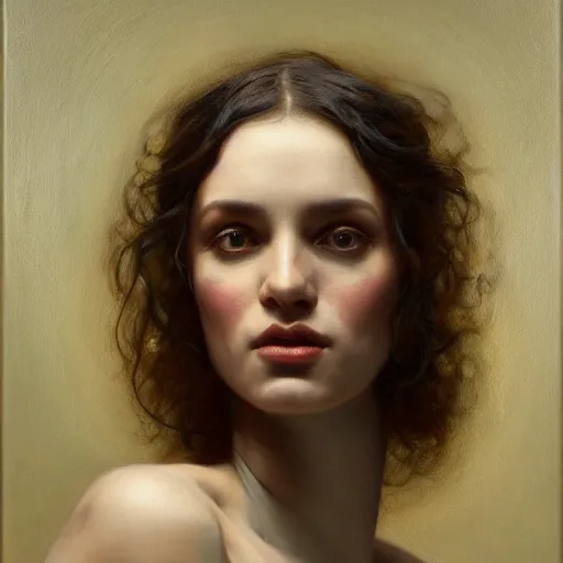 Image similar to highly detailed oil painting | very intricate | cinematic lighting | award - winning | portrait of jazzybit rouvier | by roberto ferri, by tom bagshaw, by j. c. leyendecker and klimt, american romanticism, by austin osman spare, artstation, cgsociety, official art, octane