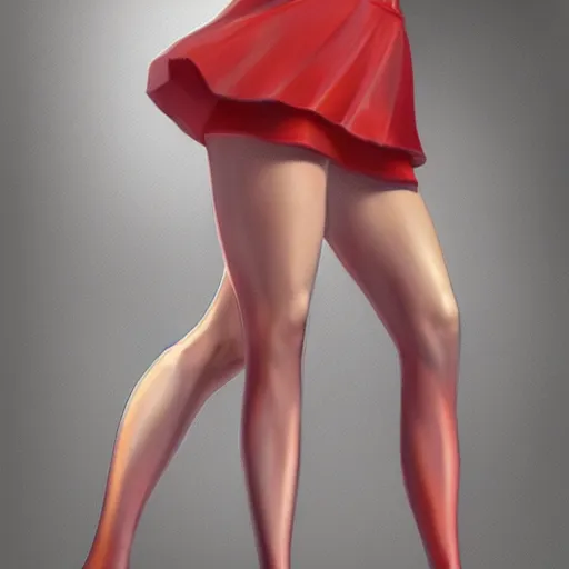 Prompt: Close up of Gwyneth Paltrow in a skirt and tights, detailed legs, by artgerm, artstation, deviantart
