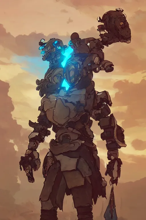 Image similar to combination suit armor aloy horizon forbidden west horizon zero dawn robot ninja mask helmet backpack tribal, art gta 5 comics, official fanart behance hd artstation by jesper ejsing, by rhads, makoto shinkai and lois van baarle, ilya kuvshinov, ossdraws radiating a glowing aura cgi rtx 2 0 2 2