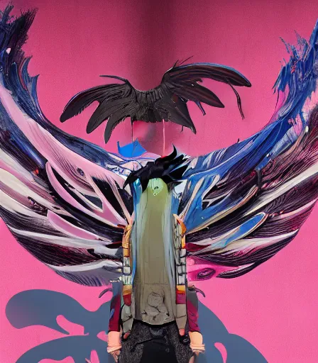 Prompt: Tim Burtons style Gundham Wing by Alex Pardee and Nekro and Petros Afshar, and James McDermott,unstirred paint, vivid color, cgsociety 4K