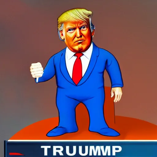 Image similar to trump as a smurf