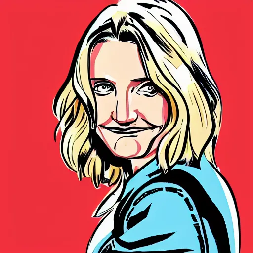 Image similar to cameron diaz portrait, riverdale, comic, comix