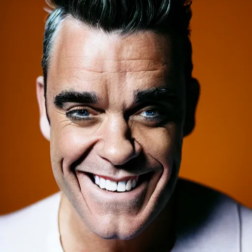 Image similar to robbie williams smiling portrait