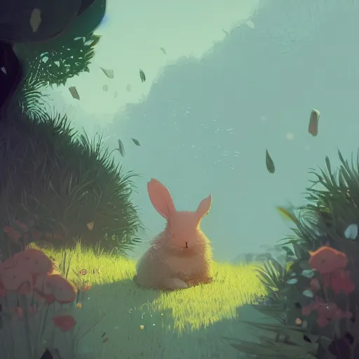 Image similar to cute rabbit by victo ngai and andreas rocha and greg rutkowski trending on artstation unreal engine 8 k hd wallpaperjpeg artifact blur