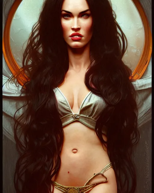 Prompt: portrait of megan fox as a dollhouse doll, miniatures, intricate, headshot, highly detailed, digital painting, artstation, concept art, sharp focus, cinematic lighting, illustration, art by artgerm and greg rutkowski, alphonse mucha, cgsociety