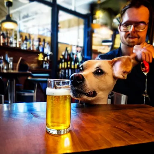 Image similar to dog drinks beer in the bar in germany