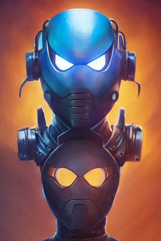 Image similar to epic mask helmet robot ninja portrait stylized as fornite style game design fanart by concept artist gervasio canda, behance hd by jesper ejsing, by rhads, makoto shinkai and lois van baarle, ilya kuvshinov, rossdraws global illumination radiating a glowing aura global illumination ray tracing hdr render in unreal engine 5