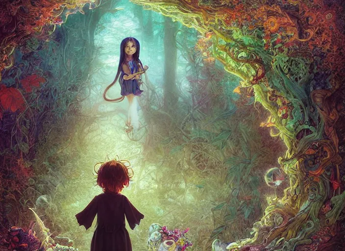 Image similar to magical child, path traced, highly detailed, high quality, digital painting, by studio ghibli, lise deharme, alexander jansson, paul lehr, tim white, hans zatzka, george stubbs, louis wain, alphonse mucha