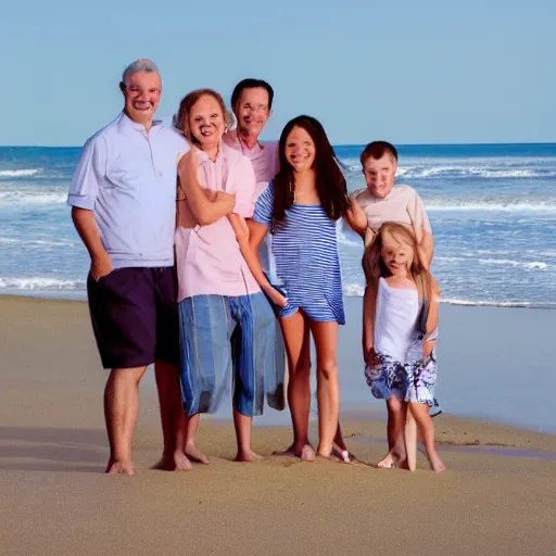 Image similar to portrait of a happy family on a beach