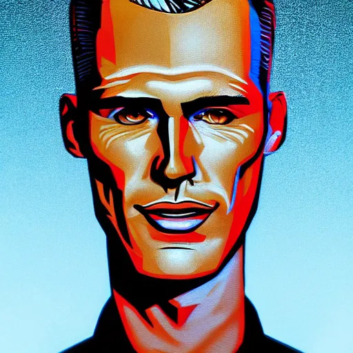 Image similar to max headroom, cartoon portrait made out of rain, realistic, highly detailed, neon, rendered in octane, unreal engine, rain, beautiful, trending on artstation, emotional