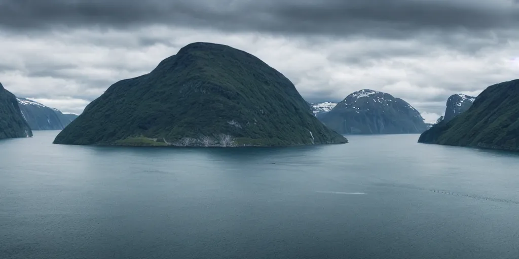 Image similar to a beautiful view of the fjords by the sea.