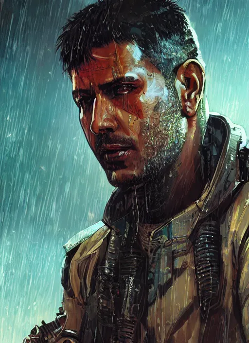 Prompt: cyberpunk military indian ( blade runner 2 0 4 9, dystopian, cyberpunk 2 0 7 7 character design ), advanced warfare, attractive face. portrait by james gurney and laurie greasley and yoji shinkawa, digital art. cinematic composition, hyper realism, realistic proportions, anatomy, dramatic lighting, photorealistic, high detail, 4 k