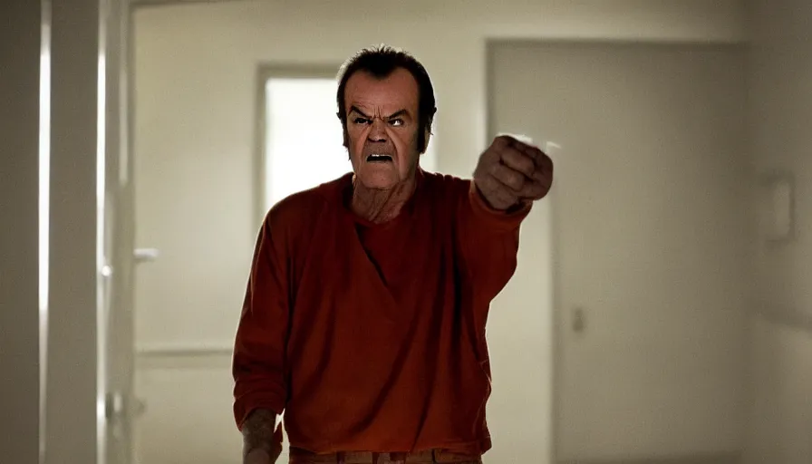 Prompt: Randle McMurphy played by Jack Nicholson in The Avengers (2012), cinematic lighting, cinematography