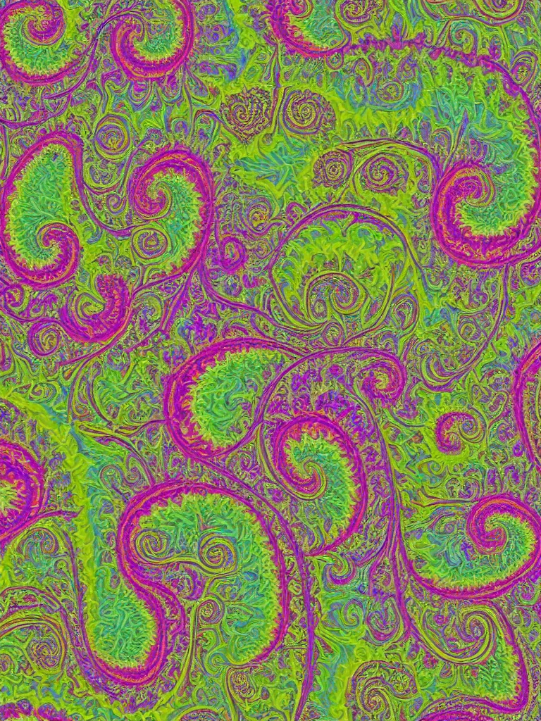 Image similar to 3d fractal swirling maze paisley multicolor lichen