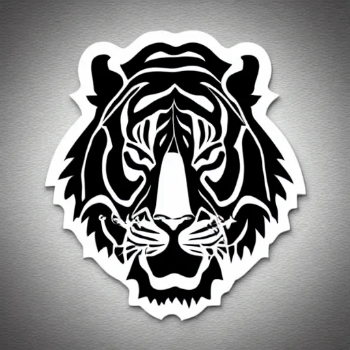 Prompt: tiger logo, cartoon, sleek, elegant, two tone