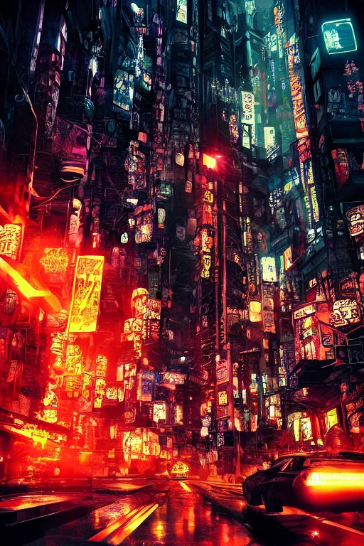 Image similar to tatsuki fujimoto movie poster, randypunk, intricate cyberpunk city, orange overlooking city, street gang, dramatic lighting, epic composition, bladerunner