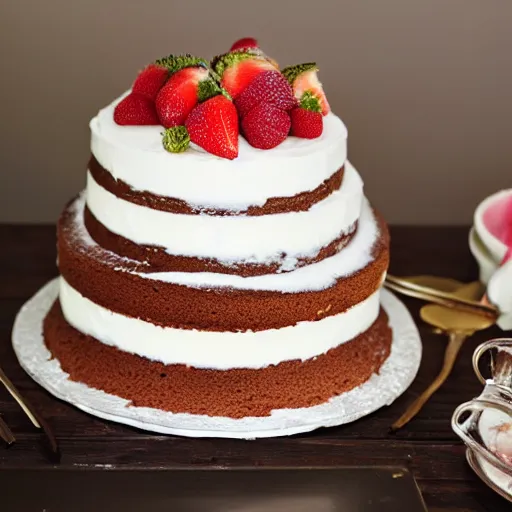 Prompt: photo of a delicious cake