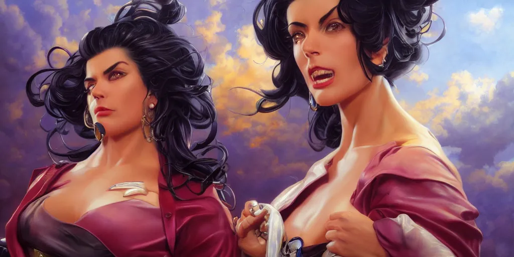 Image similar to Lisa Lisa from JoJo's Bizarre Adventure, detailed, centered, digital painting, artstation, concept art, donato giancola, Joseph Christian Leyendecker, WLOP, Boris Vallejo, Breathtaking, 8k resolution, extremely detailed, beautiful, establishing shot, artistic, hyperrealistic, beautiful face, octane render, cinematic lighting, dramatic lighting, masterpiece