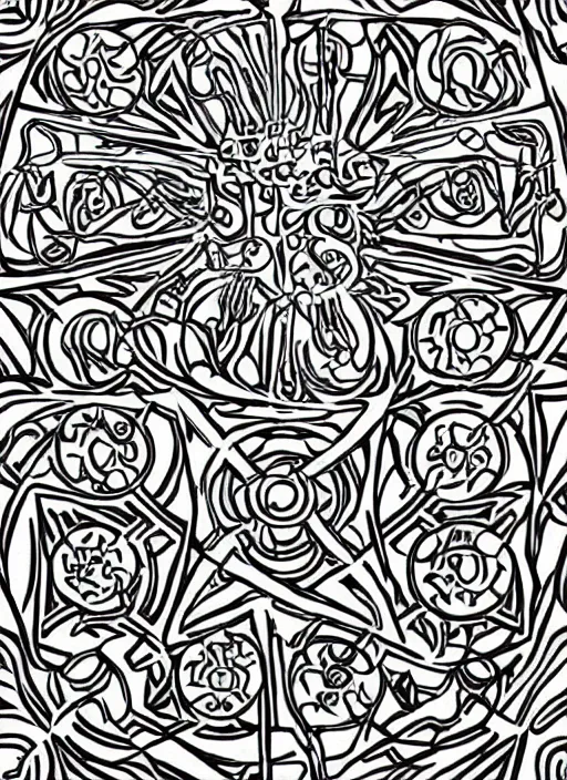 Image similar to lsd molecule morphing in sacred geometries, pattern, black and white, outline, highly detailed, intricate