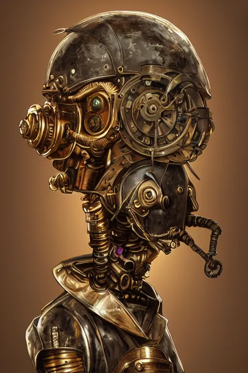 Image similar to steampunk helmet fantasy art mask robot ninja stylized digital illustration sharp focus, elegant intricate digital painting artstation concept art global illumination ray tracing advanced technology chaykin howard and campionpascale and cooke darwyn and davis jack