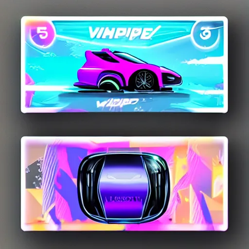 Image similar to vaporwave car concept, ui card