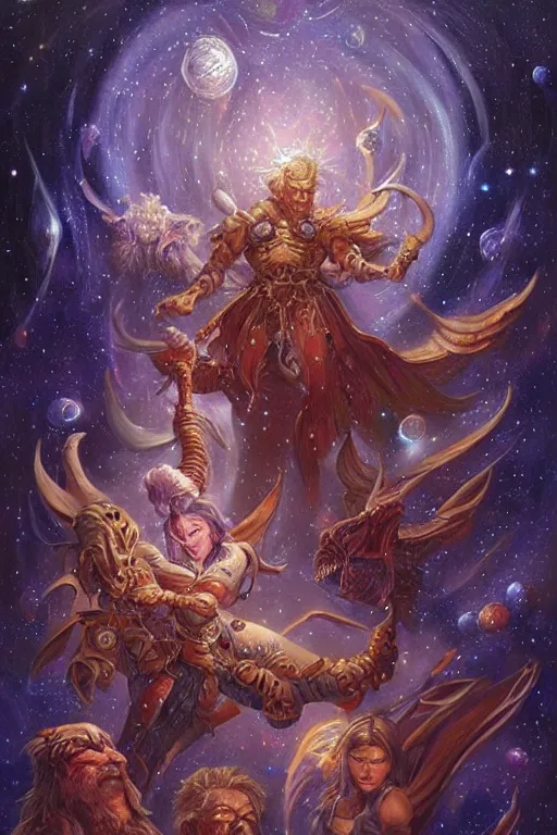 Image similar to beautiful oil painting with high detail of a wise Space ent made of stars from dungeons and dragons by artgerm and R.J. Palmer and wayne reynolds art station