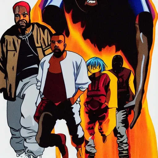 Prompt: kanye west in akira movie