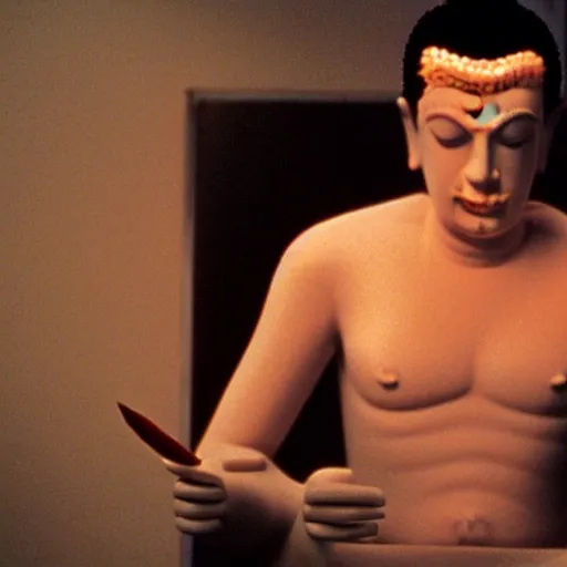 Image similar to buddha in american psycho