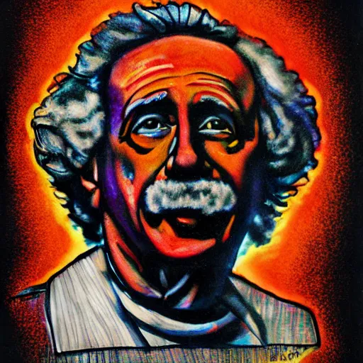 Prompt: cartel einstein portrait