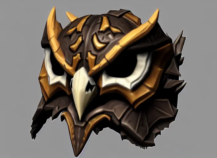 Prompt: owl skull mask, stylized stl, 3 d render, activision blizzard style, hearthstone style, darksiders art style