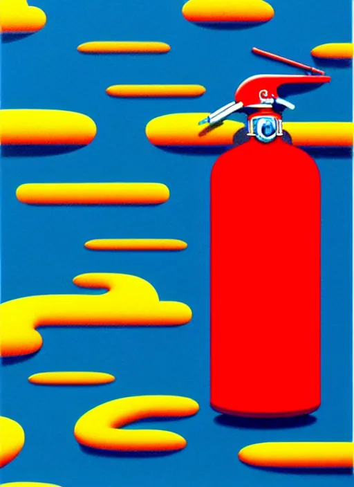 Prompt: fire extinguisher by shusei nagaoka, kaws, david rudnick, airbrush on canvas, pastell colours, cell shaded, 8 k