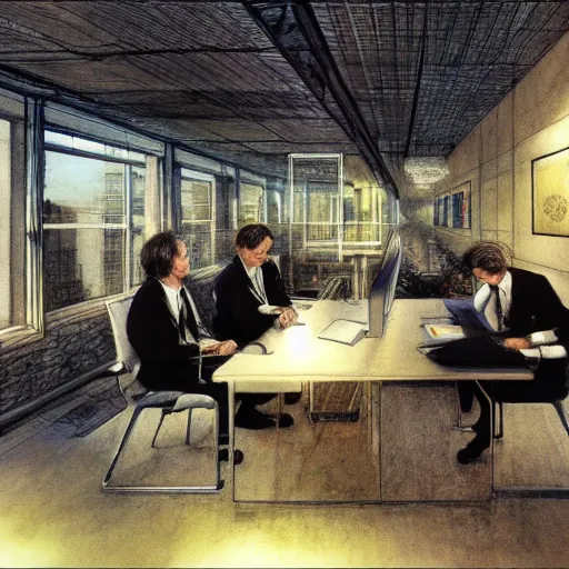 Prompt: the office, alan lee