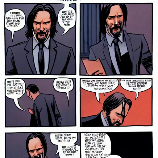 Prompt: john wick in a comic book