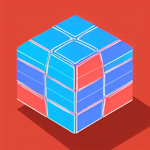 Prompt: isometric cube with goopy life inside