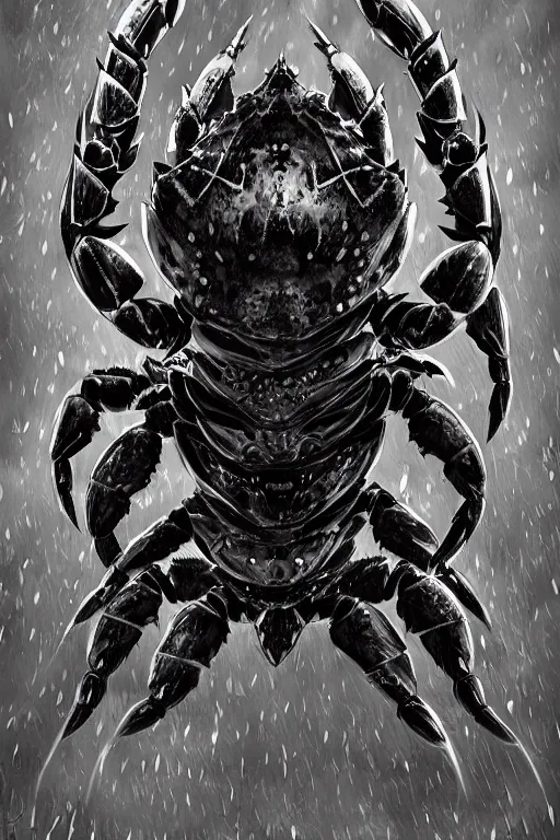 Prompt: armoured warrior humanoid crab monster, symmetrical, highly detailed, digital art, crab themed armour, sharp focus, trending on art station, ambient lighting, berserk, kentaro miura manga art style