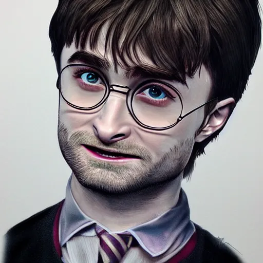 Image similar to a detailed portrait of daniel radcliffe has harry potter by artgerm