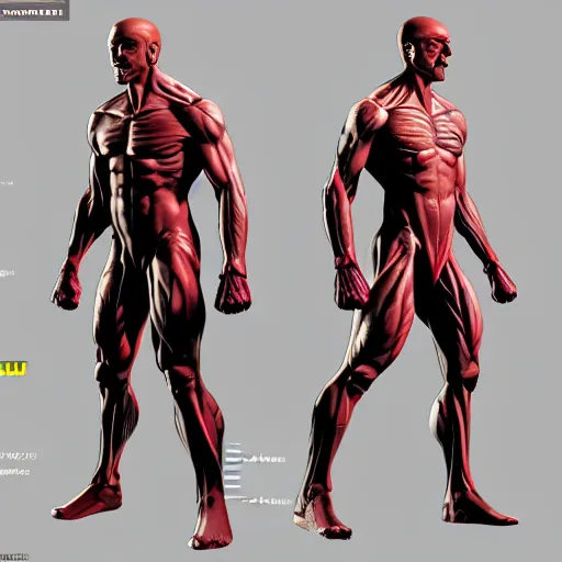 Image similar to x - men character muscular anatomy skin, high resolution, 4 k