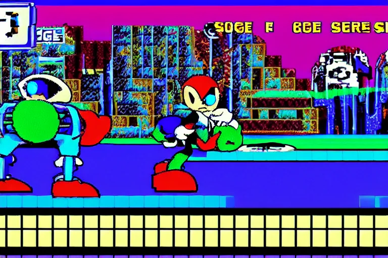 Image similar to Sans frome Undertale in Sonic the Hedgehog, Sega Genesis, CRT Footage