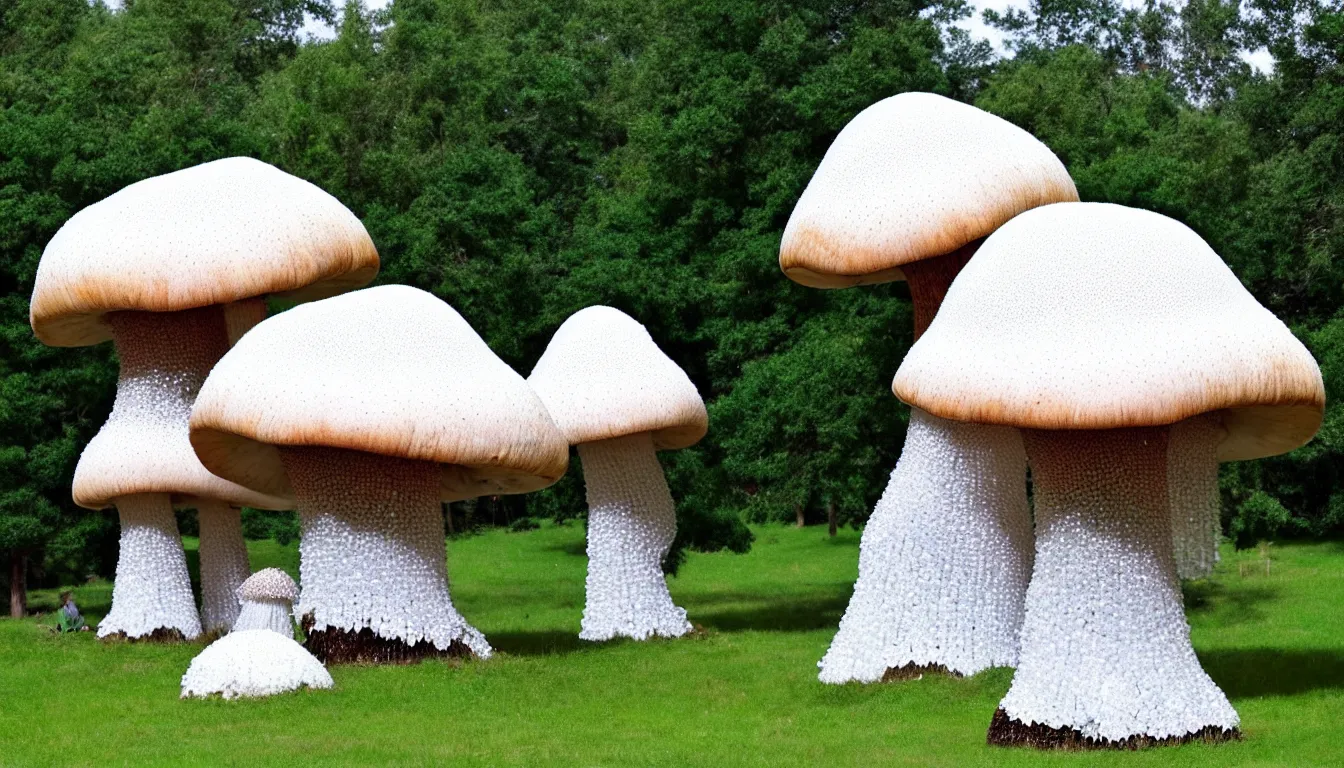 Image similar to giant mushroom made out of crystals