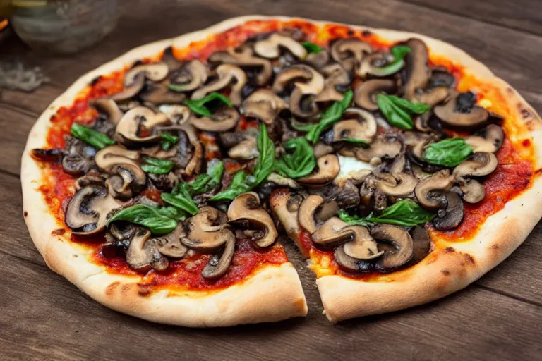 Prompt: mushroom-pizza