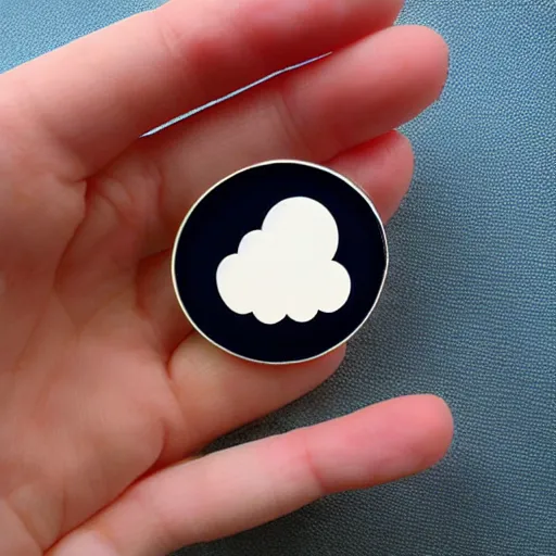 Image similar to clouds enamel pin, style of alumandink