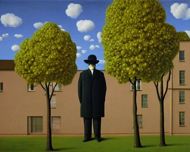 Image similar to a painting by magritte