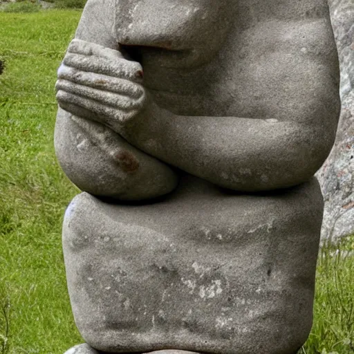 Prompt: A stoned stone giant