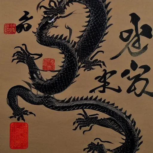 Prompt: oriental eastern dragon in a traditional chinese art style, detailed