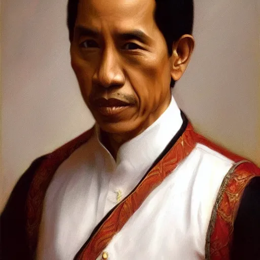 Prompt: jokowi royal portrait painted by William-Adolphe Bouguereau, behance,artstation