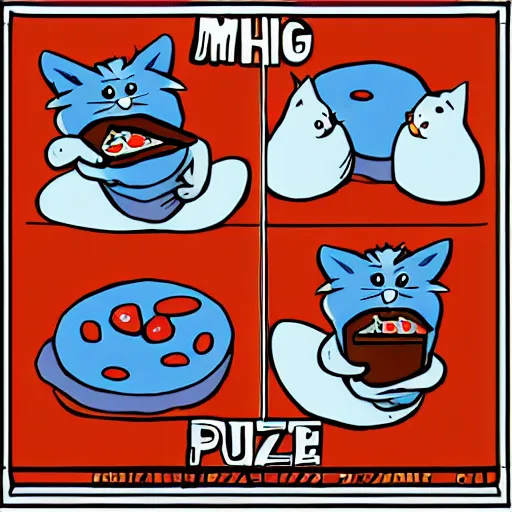Image similar to oh my god, the pizza is insulting my cats, someone call the ghostbusters, digital art