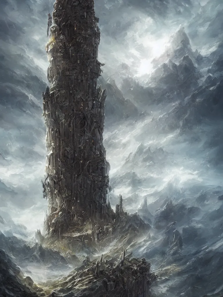 Prompt: a tower on the edge of forever, fantasy art, detailed, cinematic