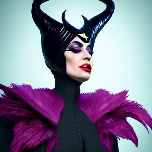 Image similar to Lady Gaga as real life Maleficent, fantasy, artstation, 8k resolution